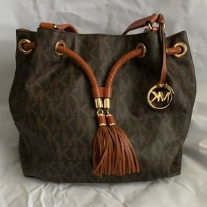 Michael Kors Rich Dark brown and gold accents purse